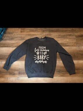 Dark Gray 'From Fur Mama to Baby Mama' Graphic Sweatshirt - Size S